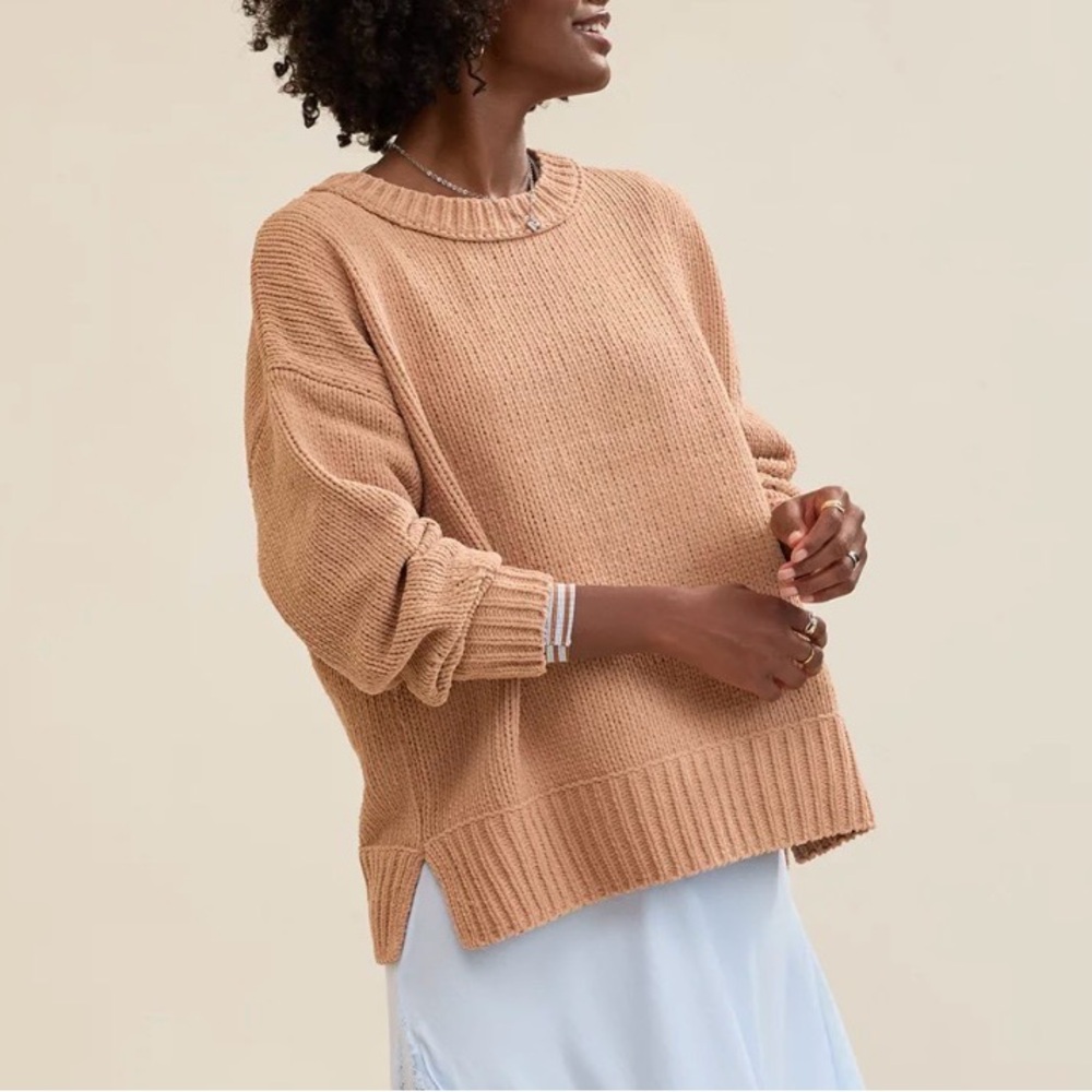 Aerie Textured Knit Sweater in Tan